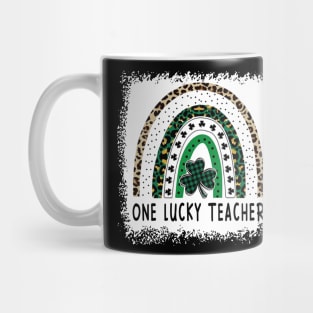 One Lucky Teacher Rainbow St Patricks Day Mug